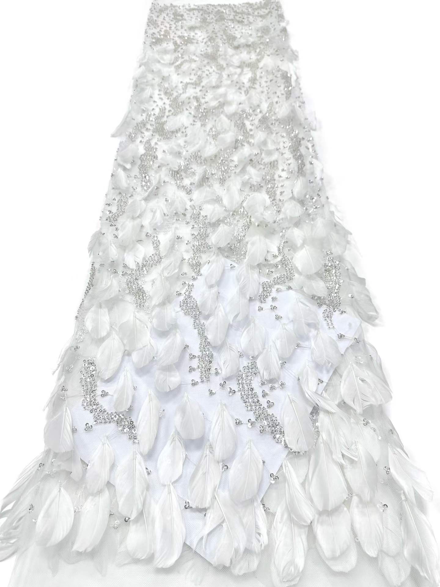Hot-sale French textiles embroidery with sequin lace fabric suitable for sublimation