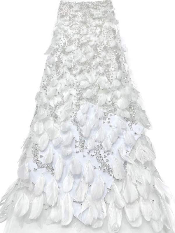 Hot-sale French textiles embroidery with sequin lace fabric suitable for sublimation