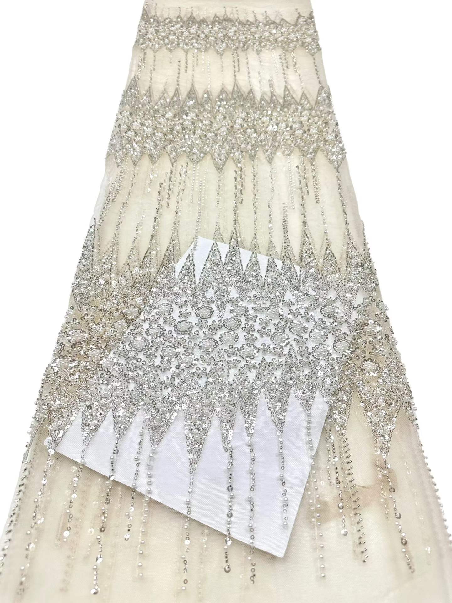 European style sequins embroidered wedding high density lace dress
