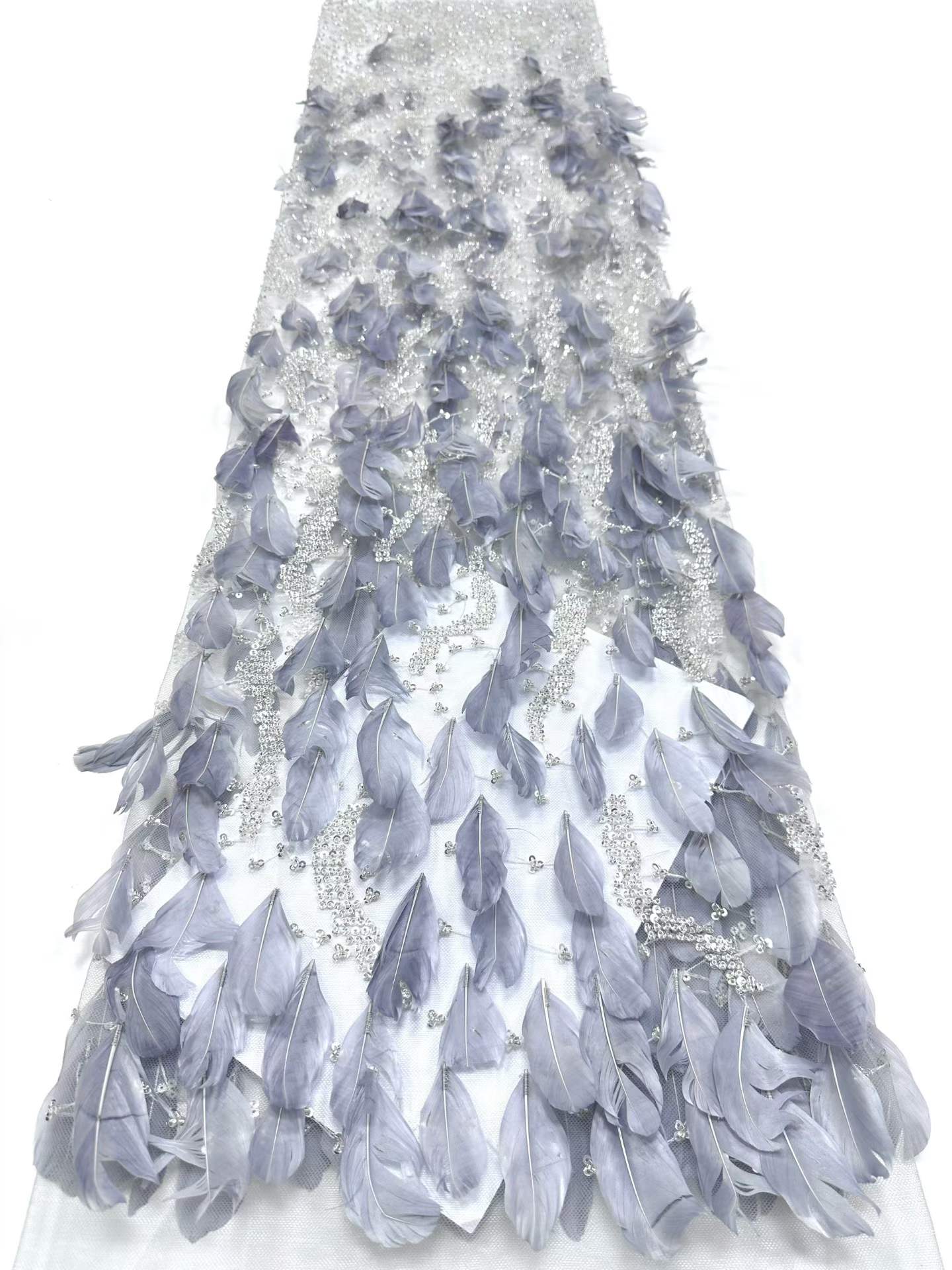 Hot-sale French textiles embroidery with sequin lace fabric suitable for sublimation