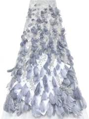 Hot-sale French textiles embroidery with sequin lace fabric suitable for sublimation