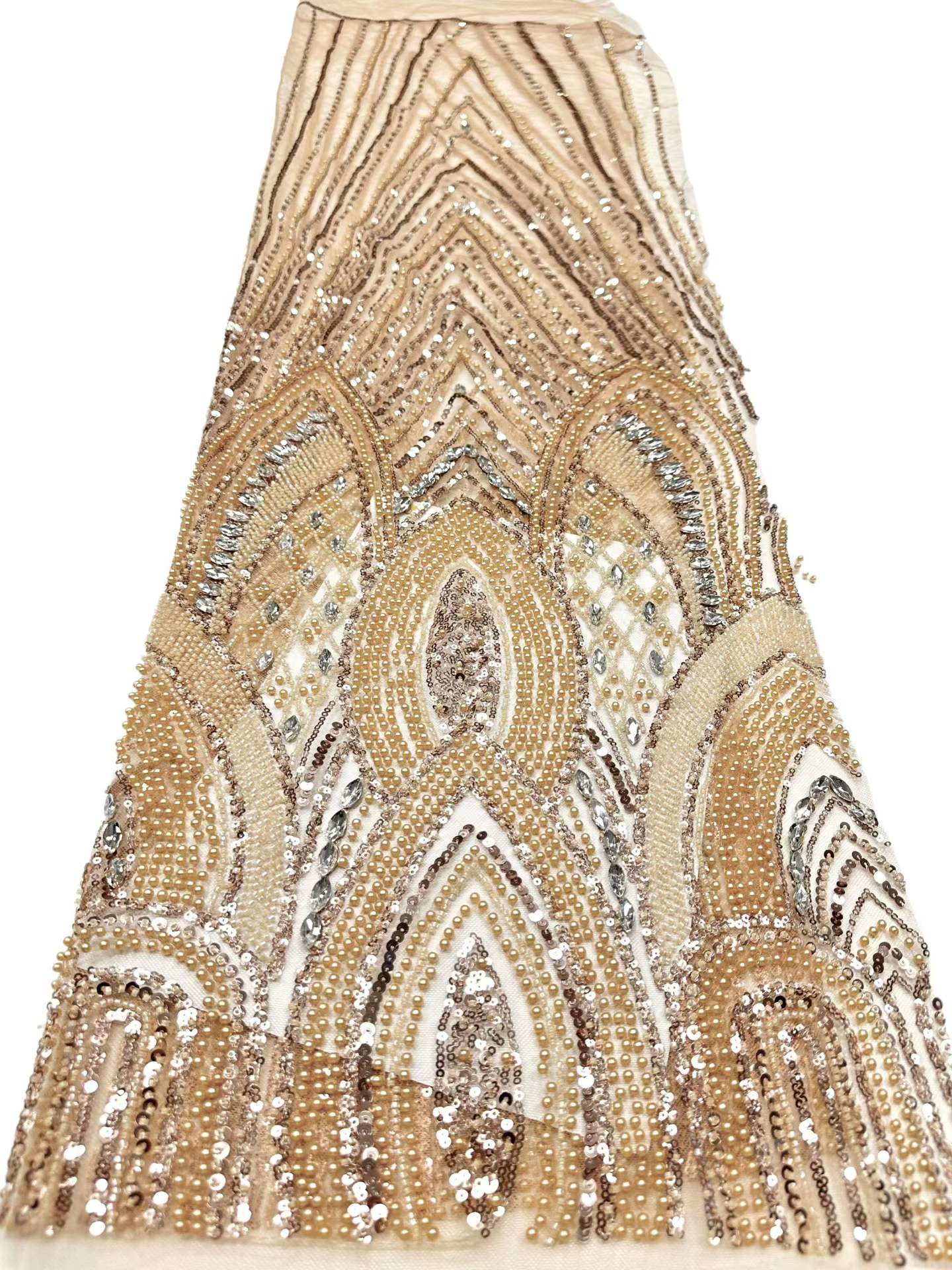European style sequins embroidered wedding high density lace dress