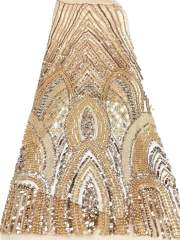 European style sequins embroidered wedding high density lace dress