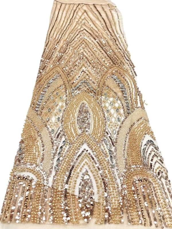 European style sequins embroidered wedding high density lace dress