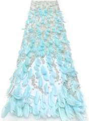 Hot-sale French textiles embroidery with sequin lace fabric suitable for sublimation