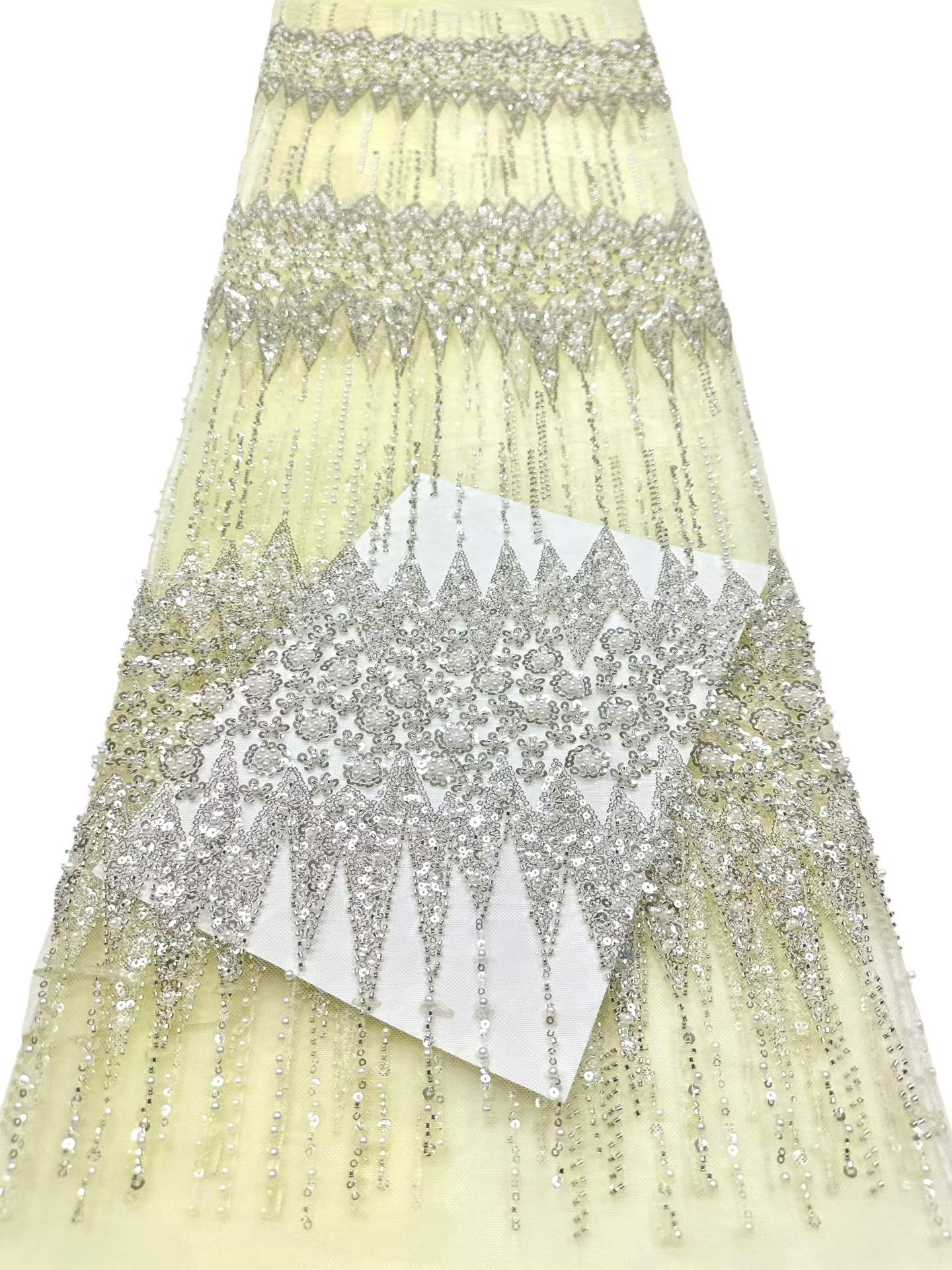 European style sequins embroidered wedding high density lace dress