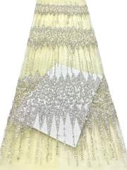 European style sequins embroidered wedding high density lace dress