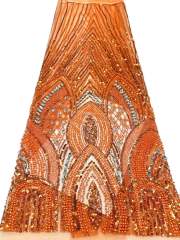 European style sequins embroidered wedding high density lace dress