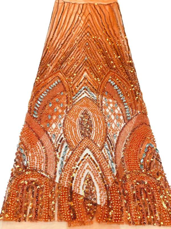 European style sequins embroidered wedding high density lace dress
