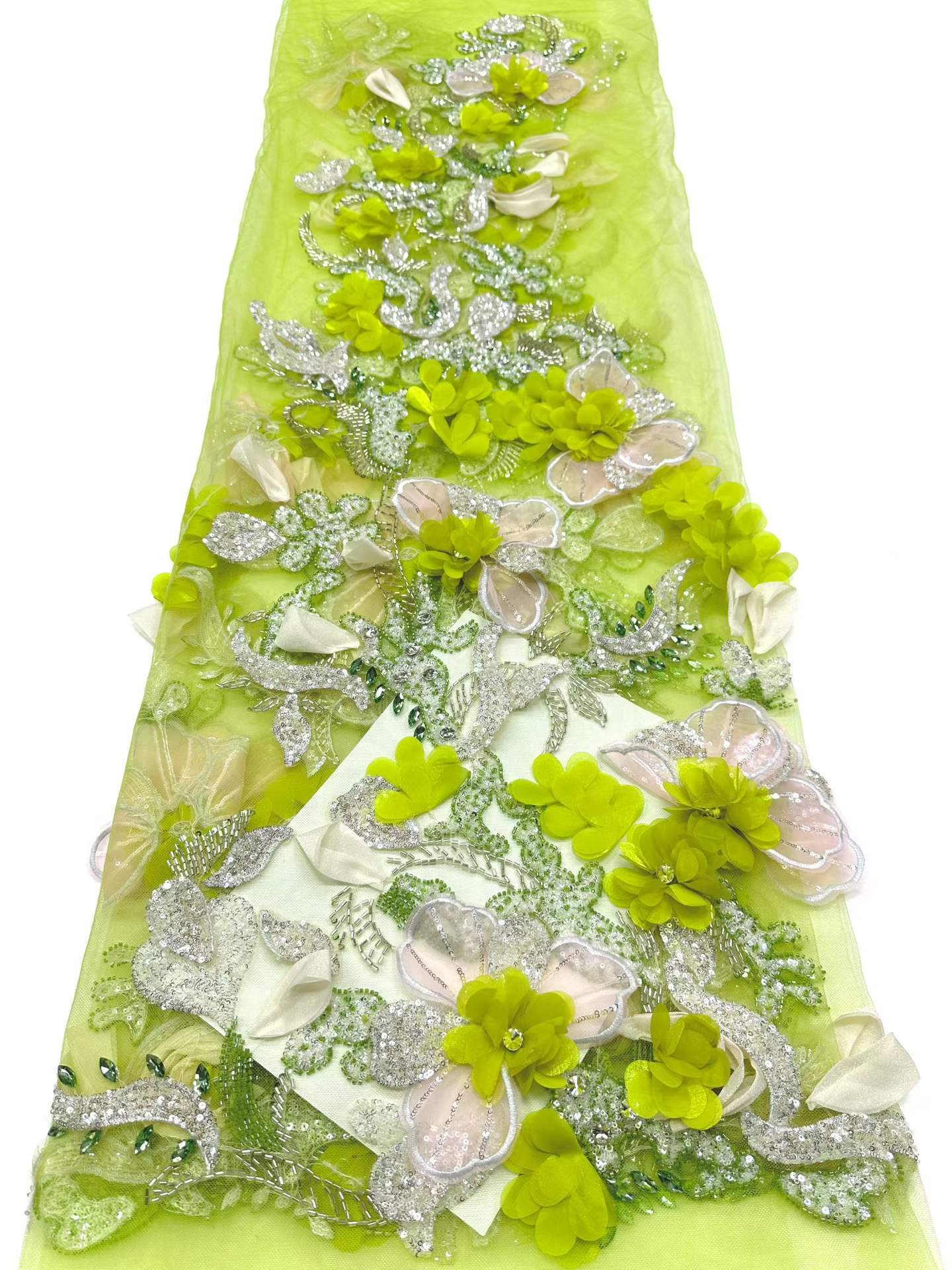 European style sequins embroidered wedding high density lace dress