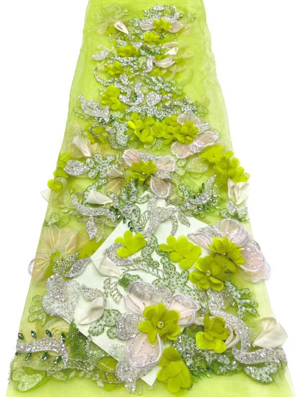 European style sequins embroidered wedding high density lace dress
