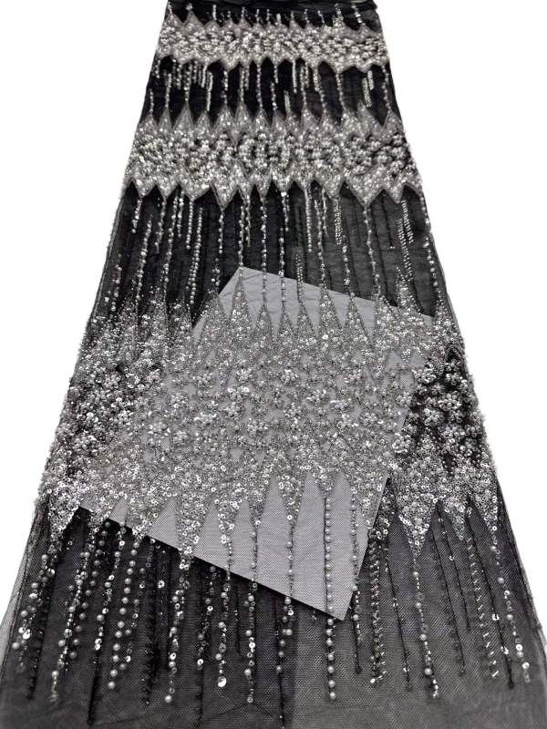 European style sequins embroidered wedding high density lace dress