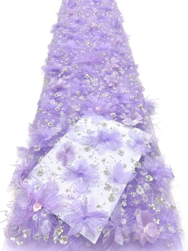 Shiny bridal tulle lace with heavy beads and pearls luxury crystal sequins lace for wedding dress