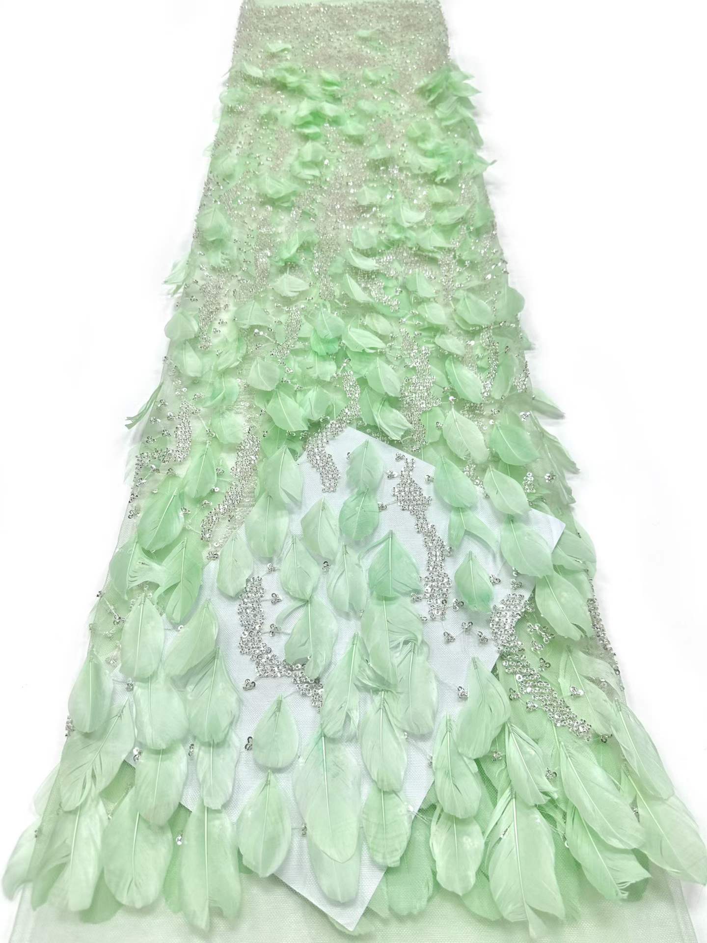 Hot-sale French textiles embroidery with sequin lace fabric suitable for sublimation