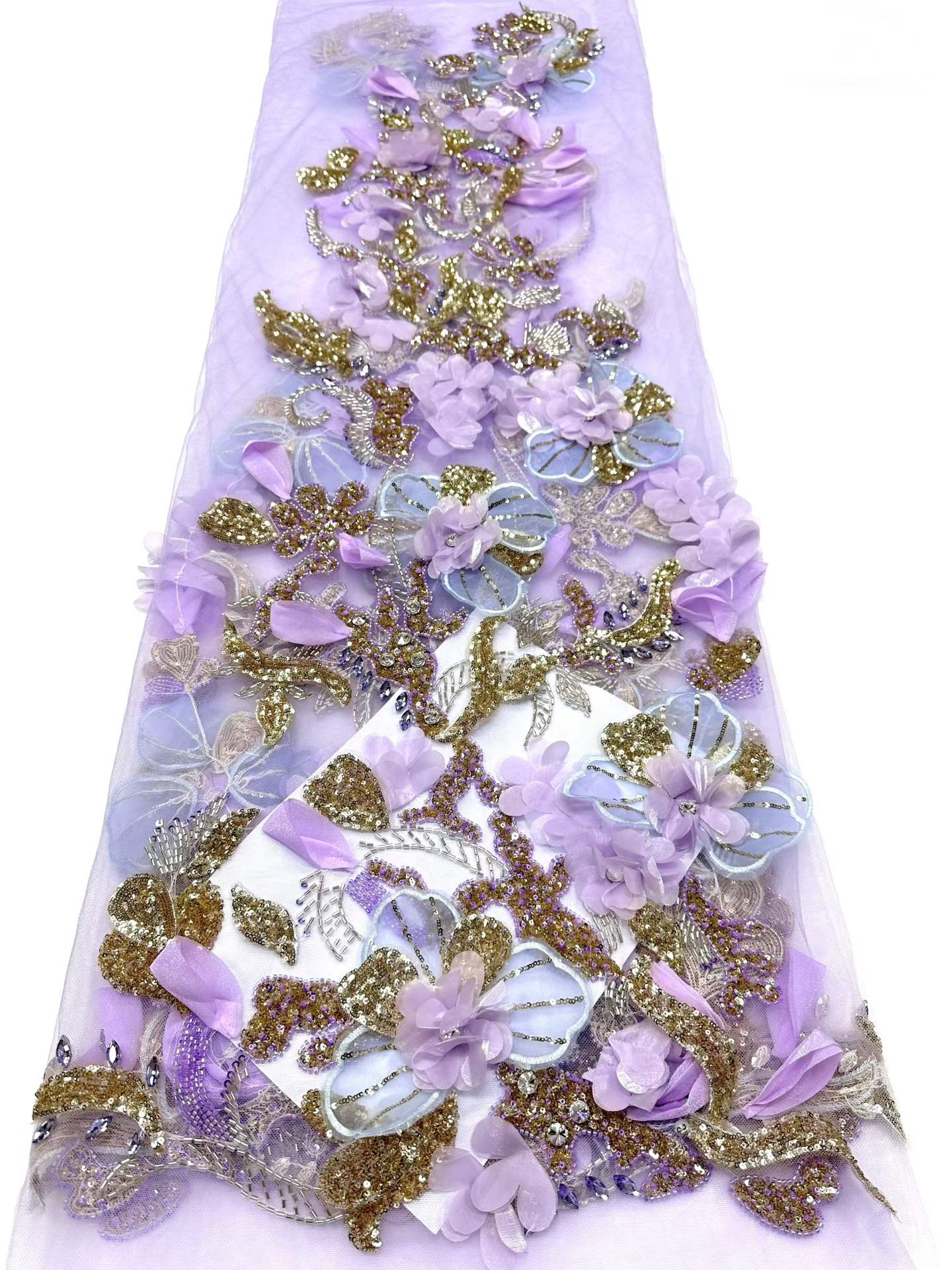 European style sequins embroidered wedding high density lace dress