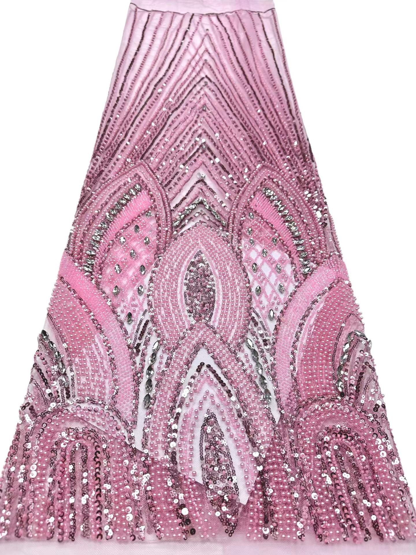 European style sequins embroidered wedding high density lace dress