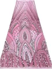 European style sequins embroidered wedding high density lace dress