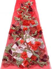 European style sequins embroidered wedding high density lace dress