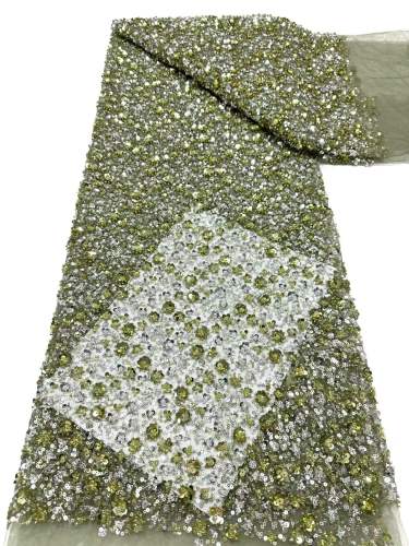 Hot-sale French textiles embroidery with sequin lace fabric suitable for sublimation