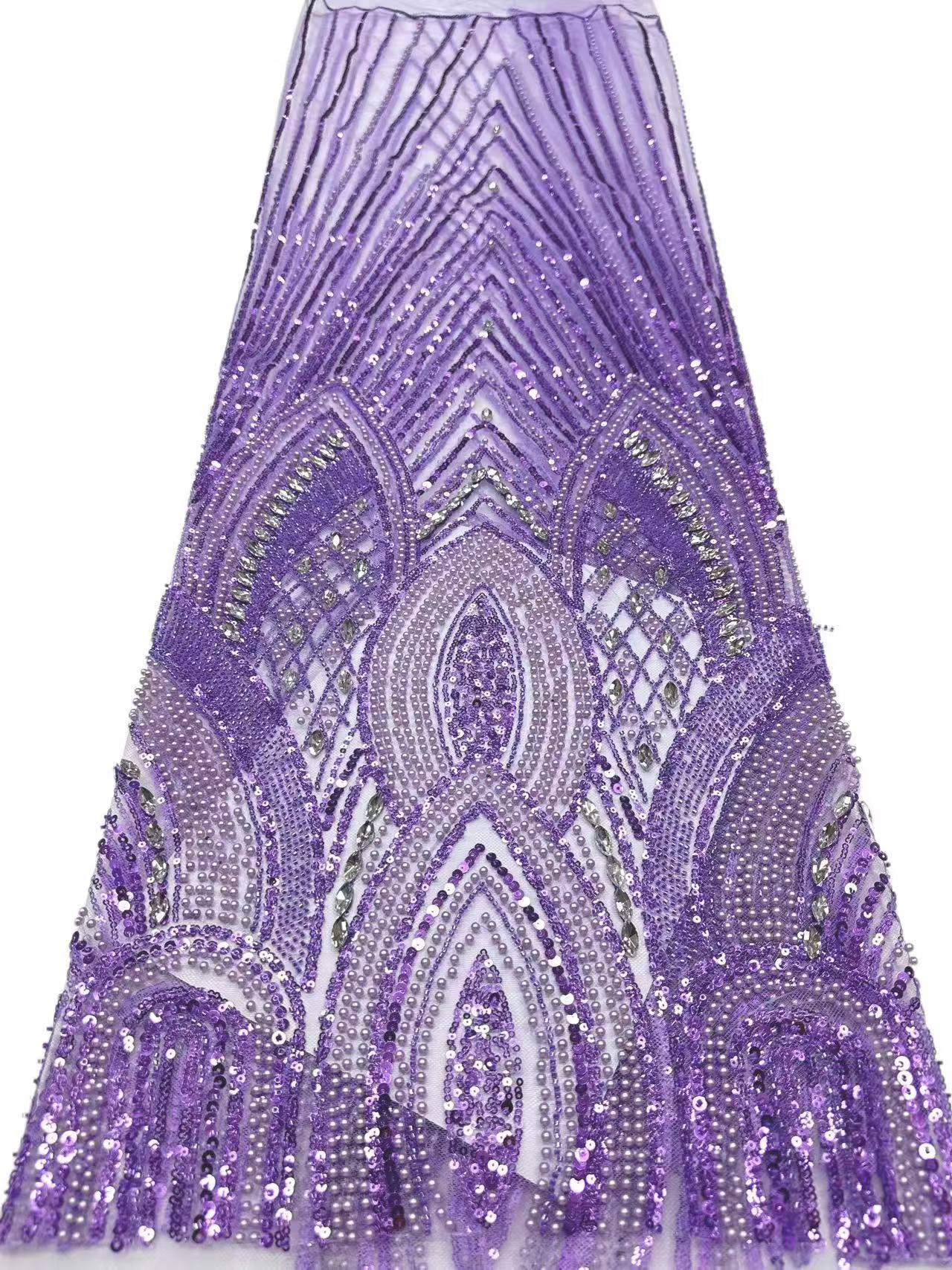 European style sequins embroidered wedding high density lace dress