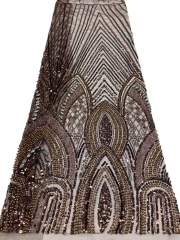 European style sequins embroidered wedding high density lace dress