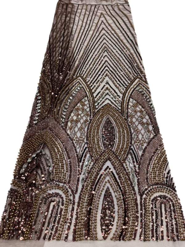 European style sequins embroidered wedding high density lace dress