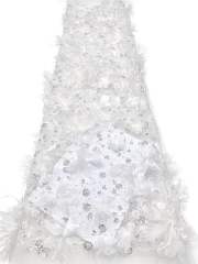 Shiny bridal tulle lace with heavy beads and pearls luxury crystal sequins lace for wedding dress