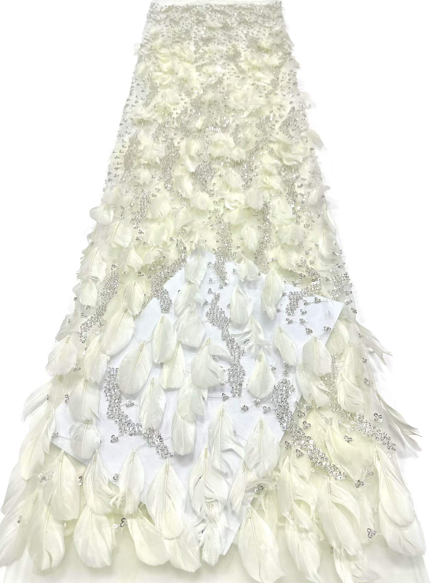 Hot-sale French textiles embroidery with sequin lace fabric suitable for sublimation