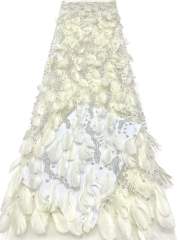 Hot-sale French textiles embroidery with sequin lace fabric suitable for sublimation