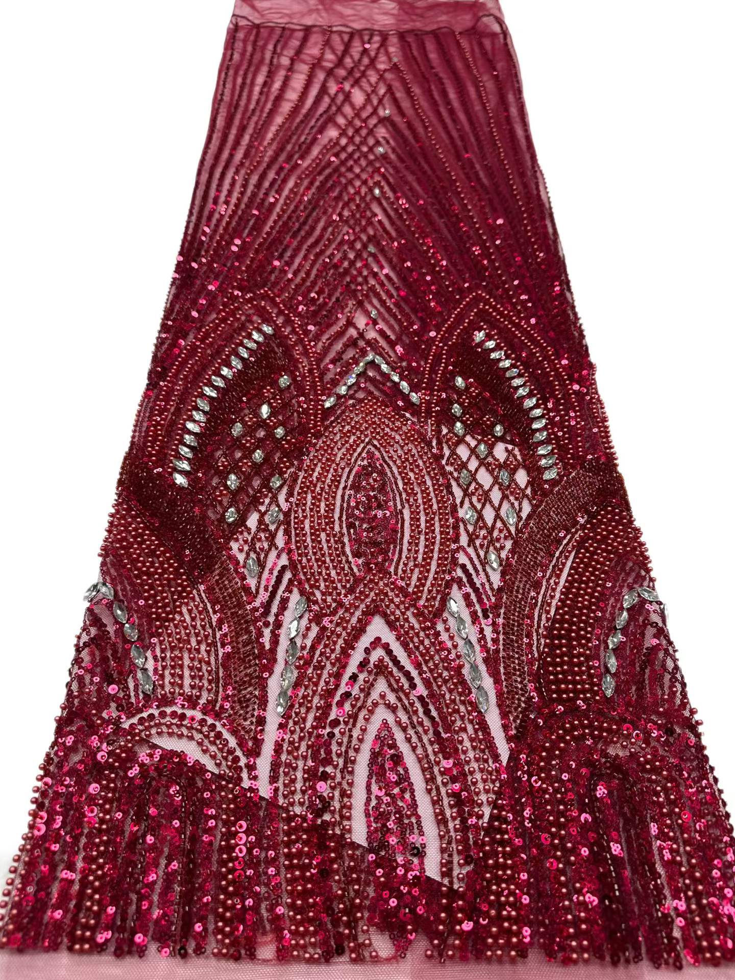 European style sequins embroidered wedding high density lace dress