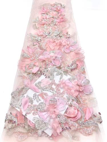 European style sequins embroidered wedding high density lace dress