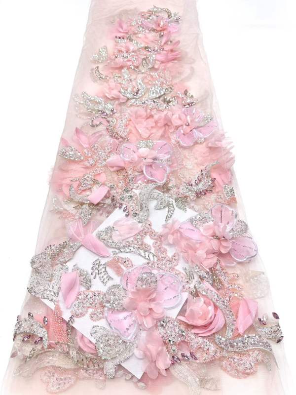 European style sequins embroidered wedding high density lace dress