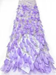 Hot-sale French textiles embroidery with sequin lace fabric suitable for sublimation