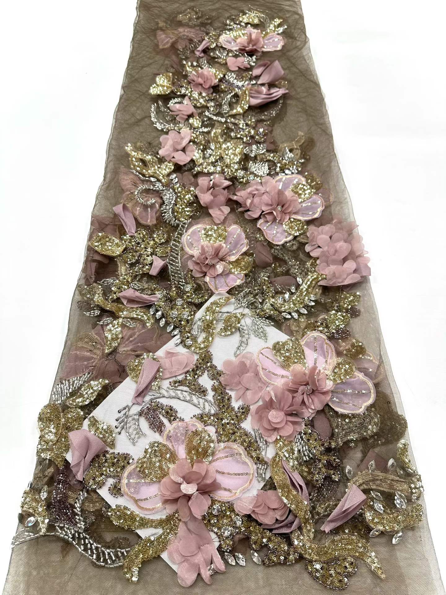 European style sequins embroidered wedding high density lace dress