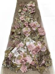 European style sequins embroidered wedding high density lace dress