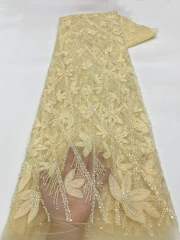 Hot-sale French textiles embroidery with sequin lace fabric suitable for sublimation