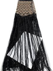 Shiny bridal tulle lace with heavy beads and pearls luxury crystal sequins lace for wedding dress
