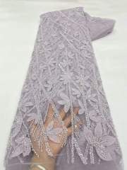 Hot-sale French textiles embroidery with sequin lace fabric suitable for sublimation