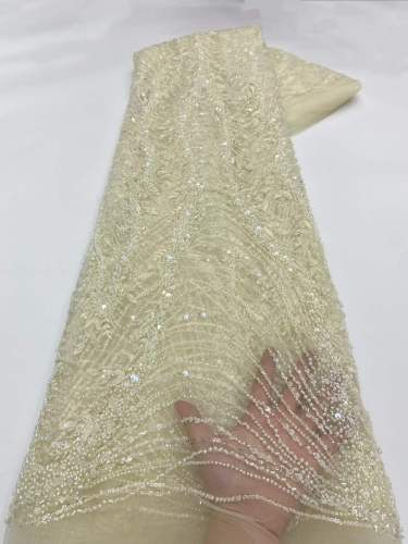 European style sequins embroidered wedding high density lace dress