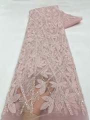 Hot-sale French textiles embroidery with sequin lace fabric suitable for sublimation