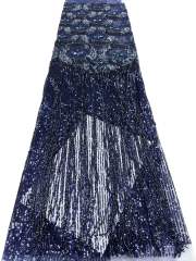 Hot-sale French textiles embroidery with sequin lace fabric suitable for sublimation