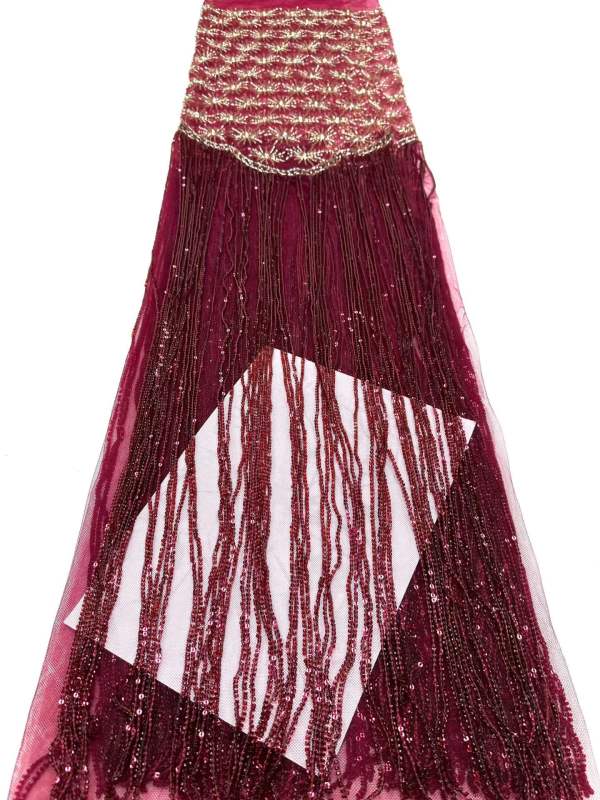 Shiny bridal tulle lace with heavy beads and pearls luxury crystal sequins lace for wedding dress