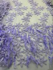 European style sequins embroidered wedding high density lace dress