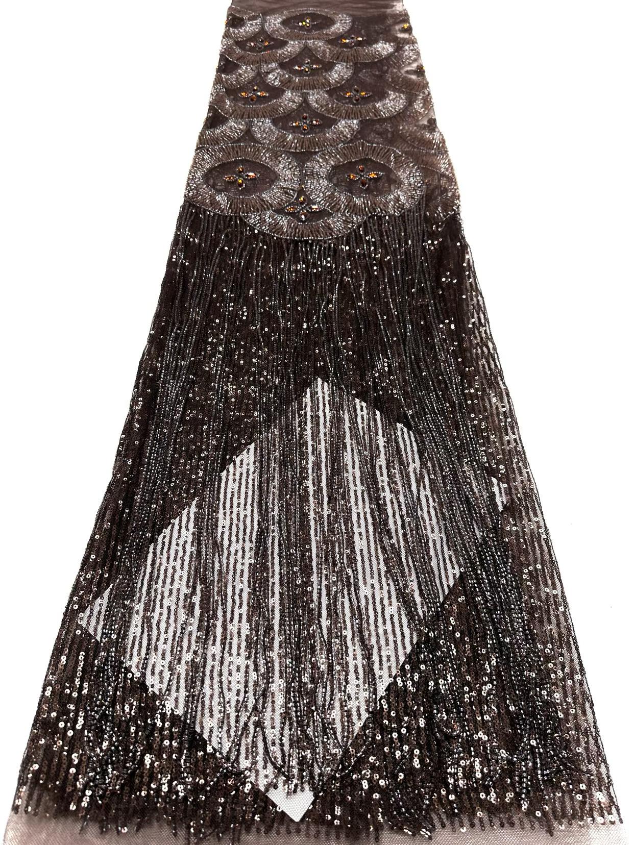 Hot-sale French textiles embroidery with sequin lace fabric suitable for sublimation