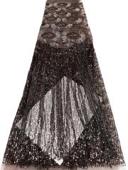 Hot-sale French textiles embroidery with sequin lace fabric suitable for sublimation