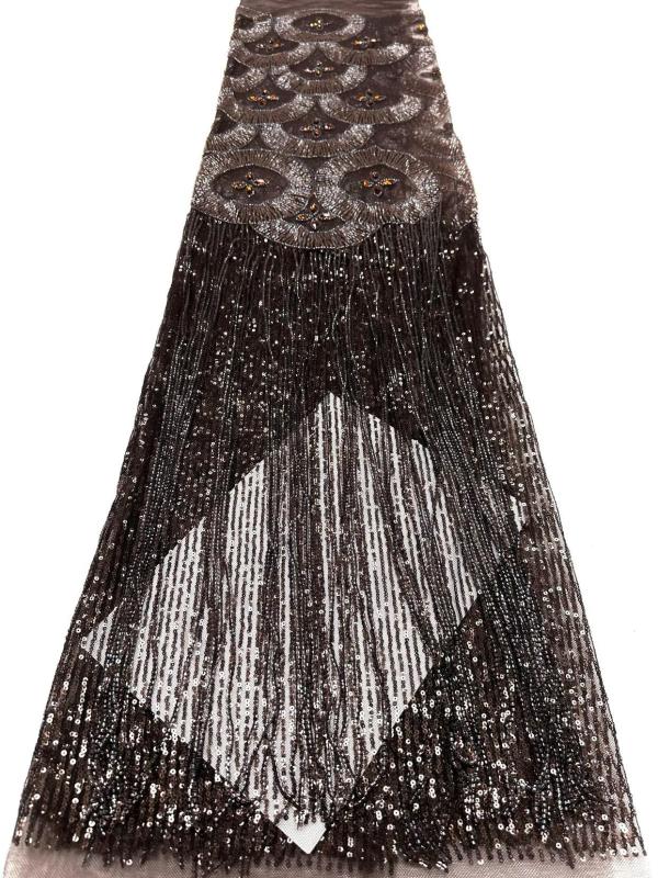 Hot-sale French textiles embroidery with sequin lace fabric suitable for sublimation