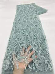 Hot-sale French textiles embroidery with sequin lace fabric suitable for sublimation