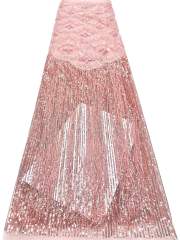Hot-sale French textiles embroidery with sequin lace fabric suitable for sublimation