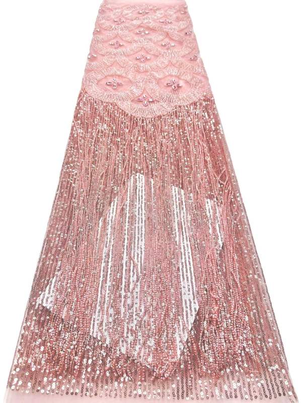 Hot-sale French textiles embroidery with sequin lace fabric suitable for sublimation