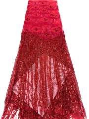 Hot-sale French textiles embroidery with sequin lace fabric suitable for sublimation